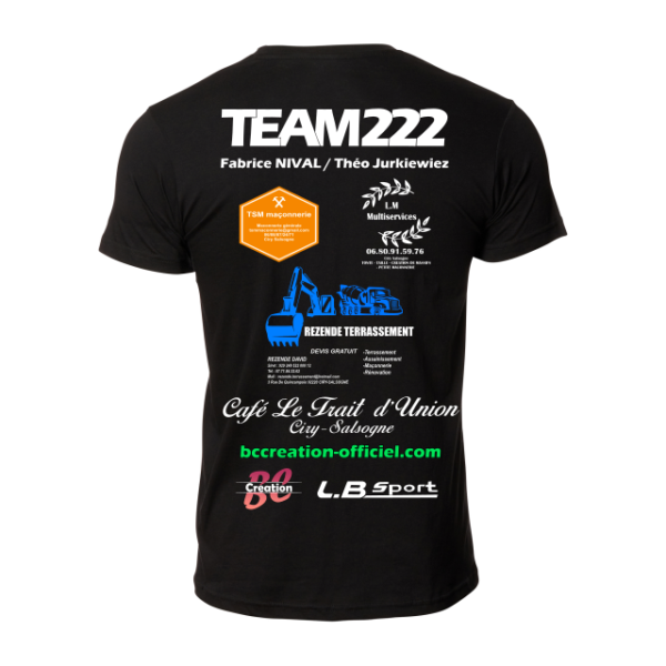 T-Shirt Officiel Team 222 Rallye Jean de la Fontaine